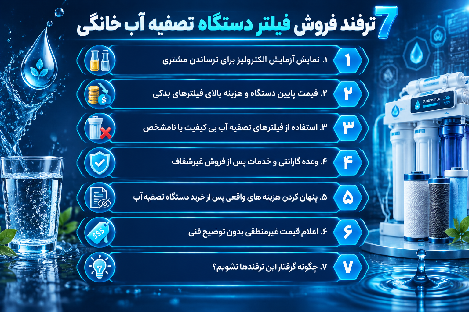 7 ترفند فروش فیلتر دستگاه تصفیه آب خانگی