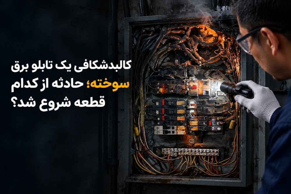برسی یک تابلو برق سوخته با جزئیات