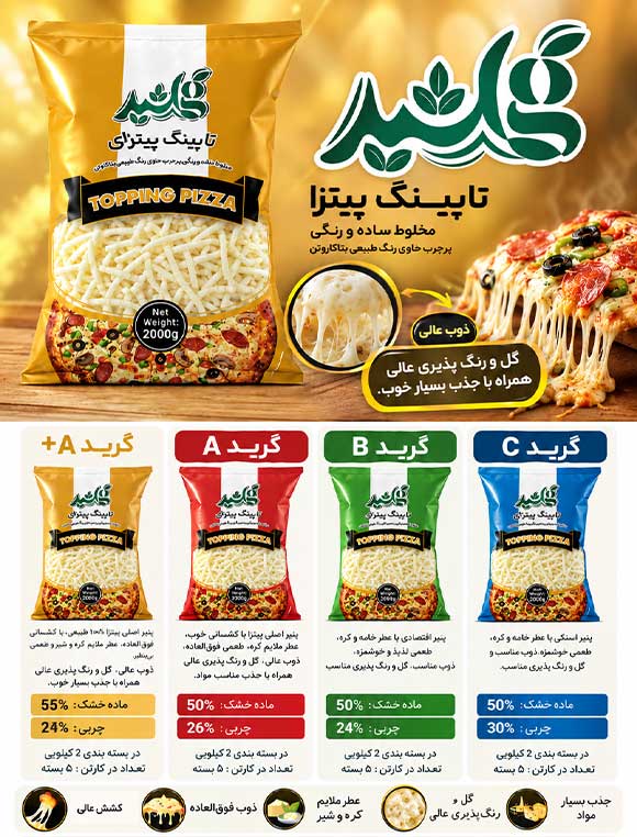 پنیر پیتزا فله، پنیر پیتزا عمده