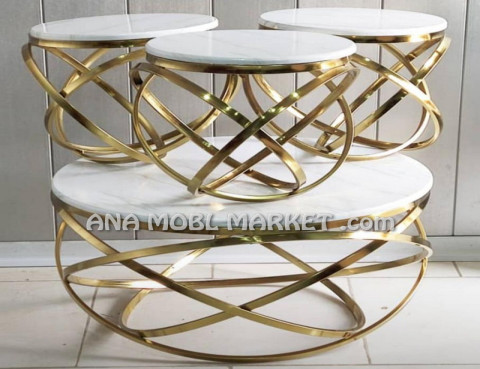 جلو مبلی پایه فلزی فورتیک طلایی طرح کوانتوم